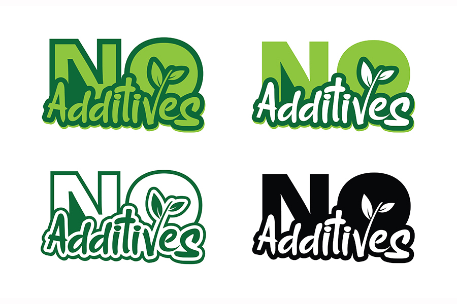 Grüne und weisse Schriftzüge mit dem Wortlaut No Additives